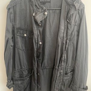 Gray Hooded Utility Jacket